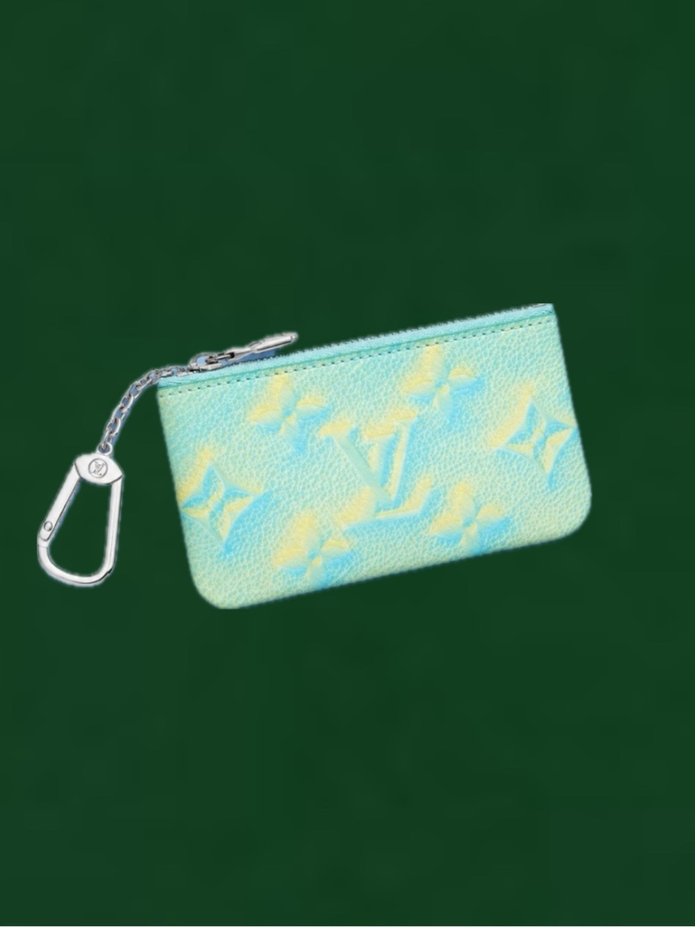 🔥 LOUIS VUITTON Light Green with
yellow Monogram key pouch/holder